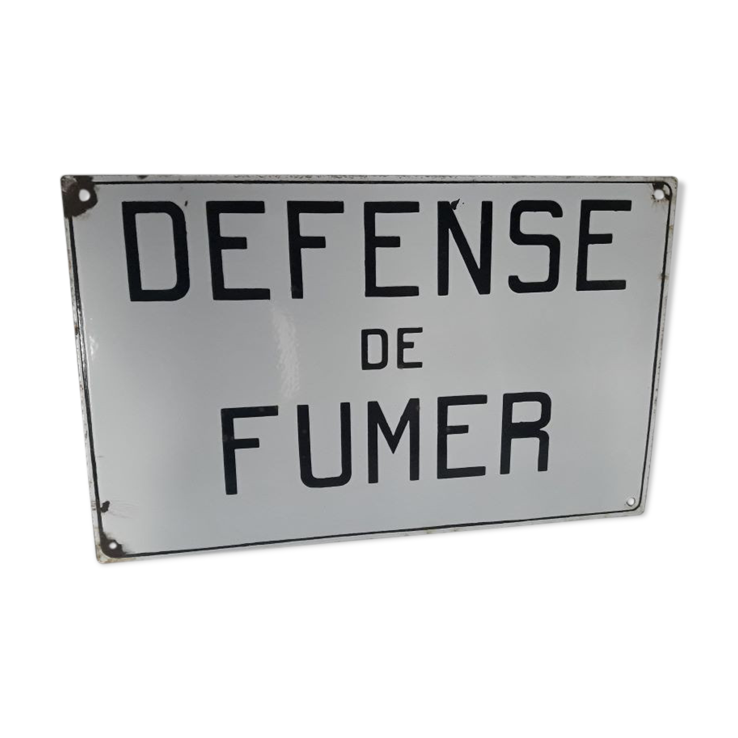 French Enamel Plaque DEFENSE DE FUMER No Smoking French Enamel Plaque DEFENSE DE FUMER No Smoking